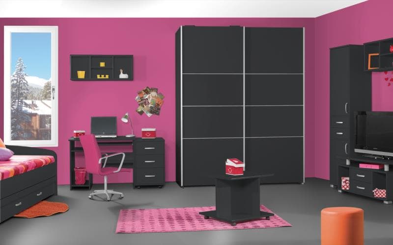 Treviso Handle-less Gloss Anthracite Bedroom